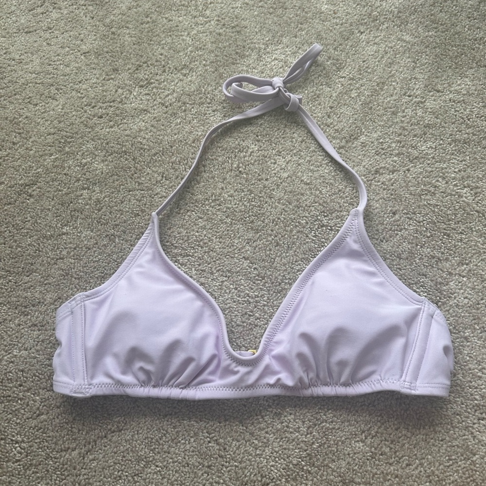 New Women’s Wild Fable Lavender Halter Bikini Top V Neck Adjustable Tie & Back